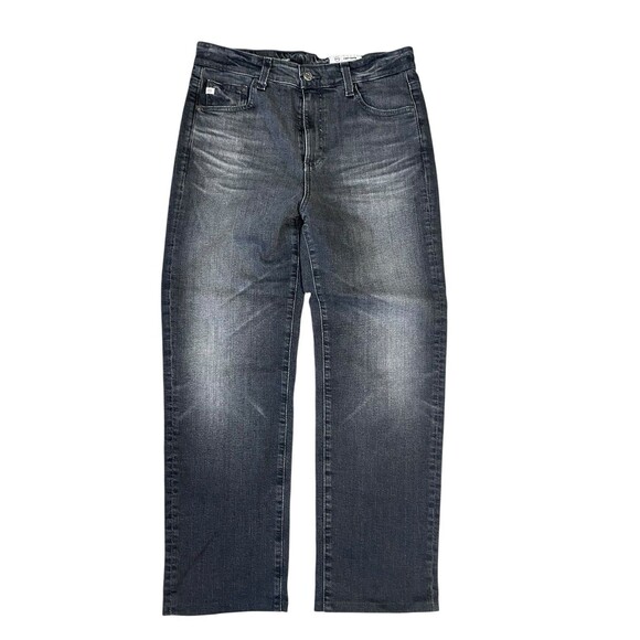 AG Adriano Goldschmied Saige High Rise Straight Jeans Black Size 28 Inseam 26 - Picture 2 of 16